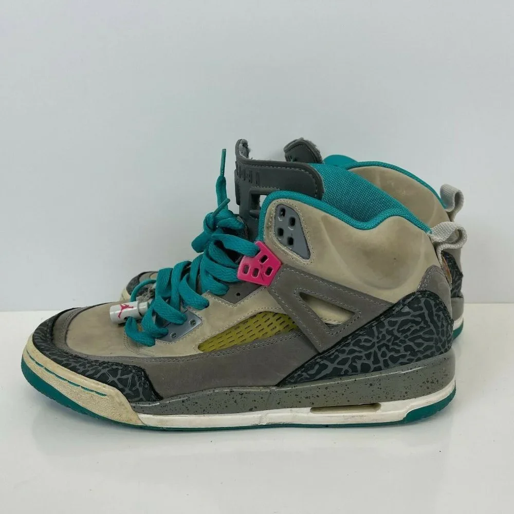Jordan Spizike Miami Vice Basketball Shoes Grey Vivid Pink Youth 7Y - Picture 1 of 6